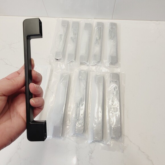 Cabinet Pulls Square Bmlack Handle YUFER 10 pack Drawer Pull Modern 6-1/3" Hole - Picture 8 of 11